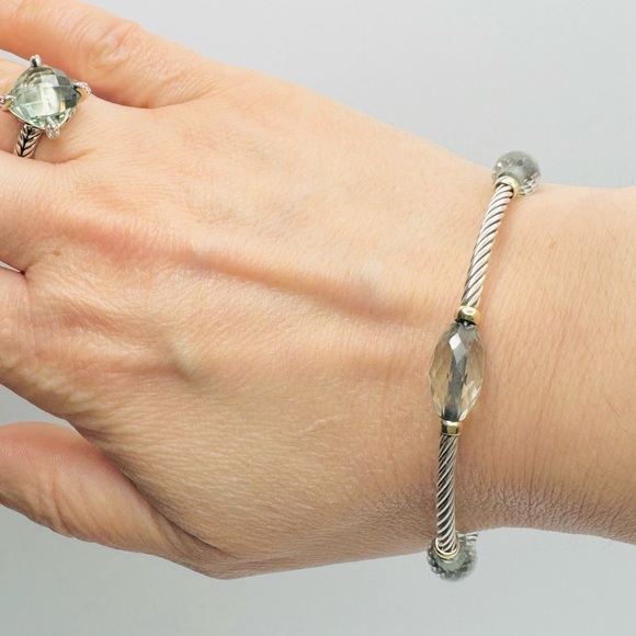 David Yurman Bijoux Cable
Bangle Bracelet With Prasiolite And 18k Gold - Picture 5 of 7